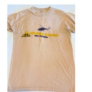 Vintage Bobbie Burns Heli Skiing T Shirt Single Stitch Canada Size M Retro